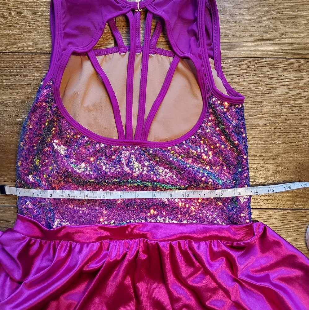Girls Sequins Party Dance Dress Size Large - Picture 6 of 8